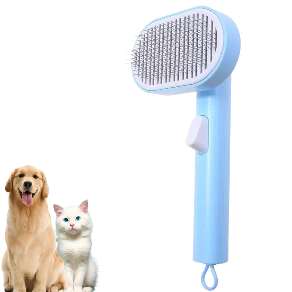 One-Click Self-Cleaning Pet Deshedding Brush — Dogs & Cats