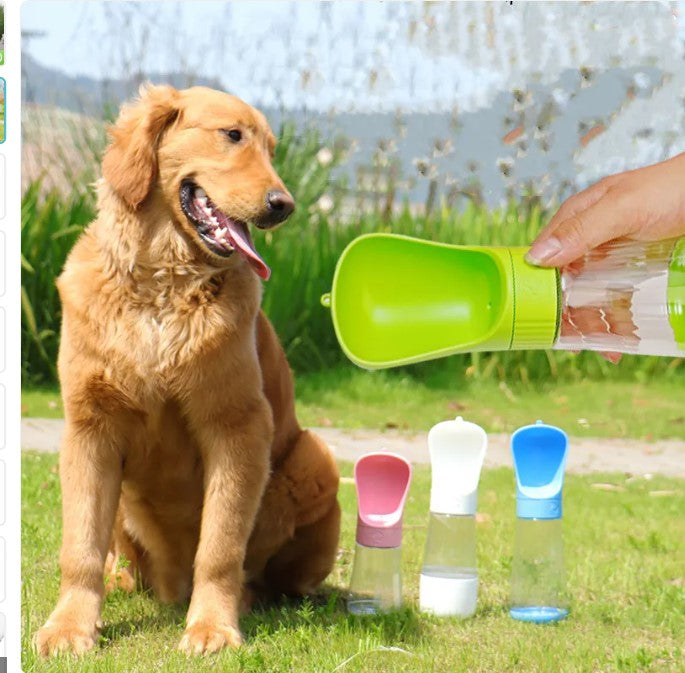 3-in-1 Portable Pet Travel Bottle — Water, Food & Bag Dispenser